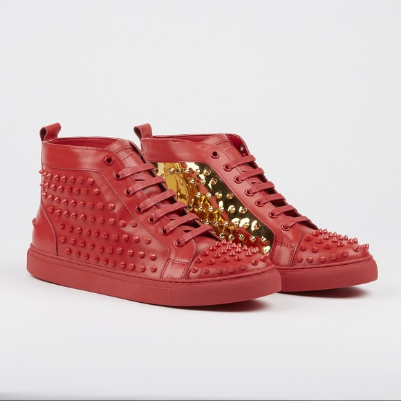J75 ZOO STUDDED HIGH-TOP SNEAKER // RED - Picture 10 of 11